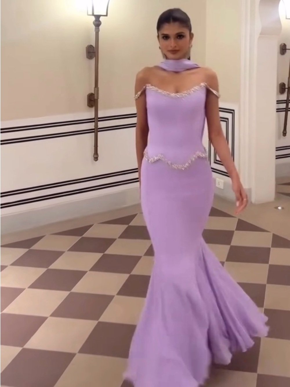 Most romantic lilac modern lehenga